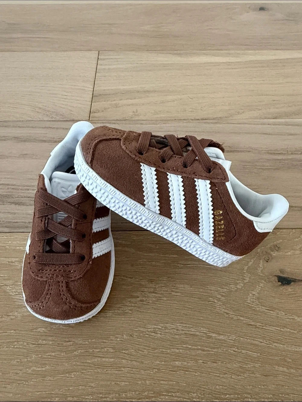 adidas Baby Brown Suede Gazelle Sneakers Size 4K